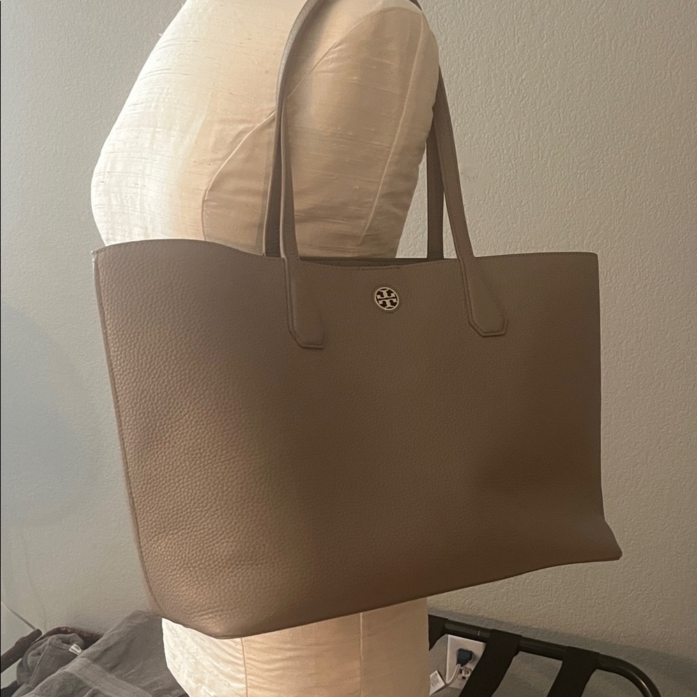 Tory Burch Taupe Leather Tote